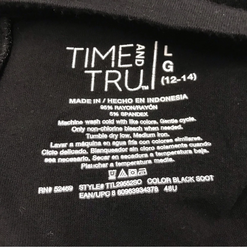 Time and Tru Black Sleeveless Dress Women’s Large - Picture 4 of 4